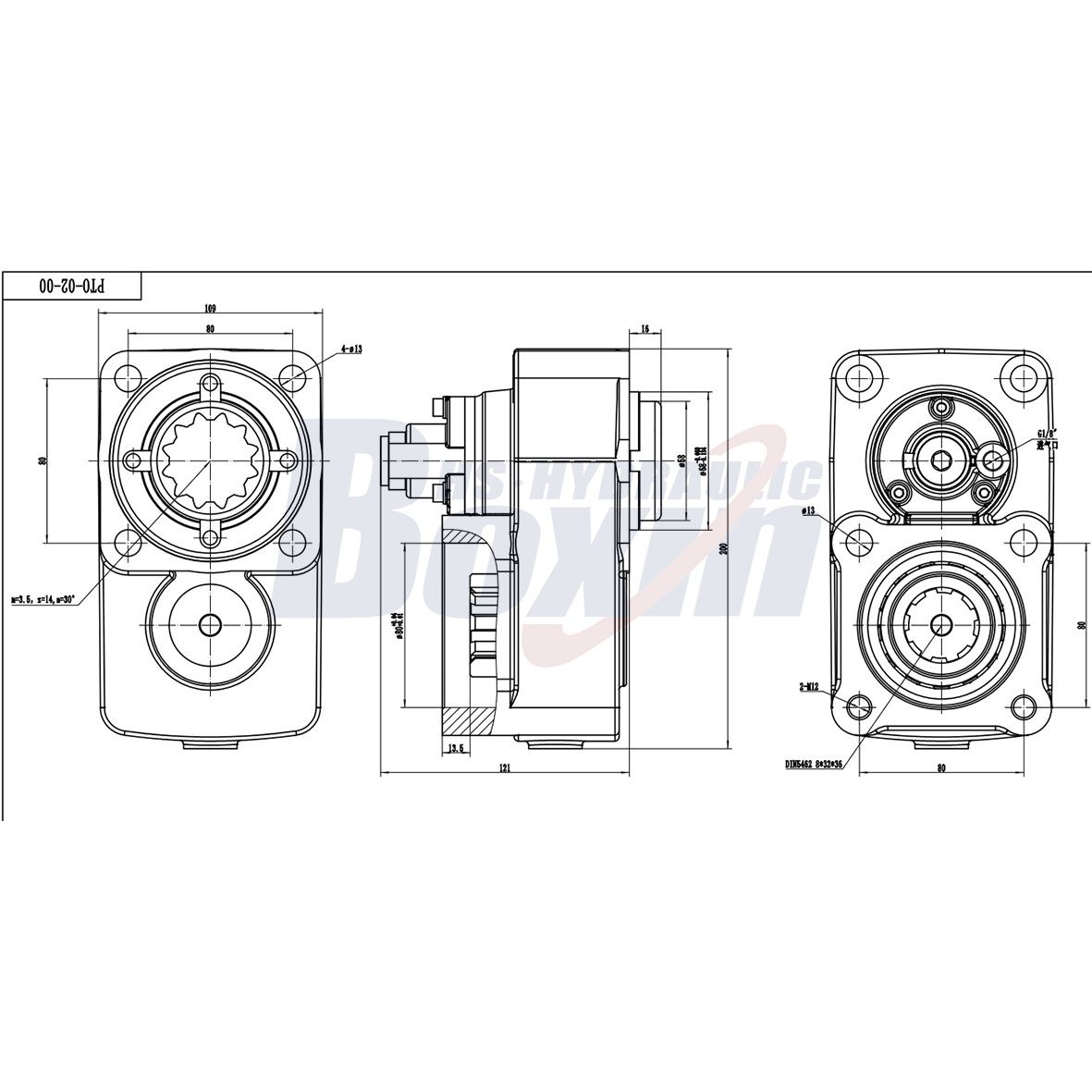 PTO-02 284Nm 1:1.2 Toma de Fuerza (PTO) drawing image