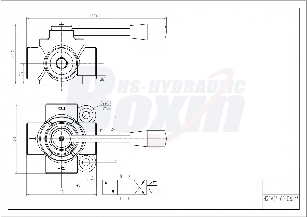 HSDV34 Manual 1 carrete Válvula Desviadora de Flujo drawing image