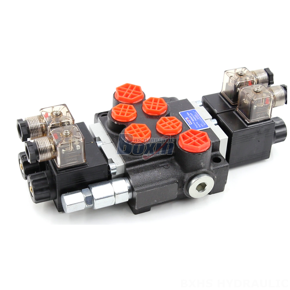 P40 Solenoid 2 Spool Monoblock Directional Valve Manufacturing detail image