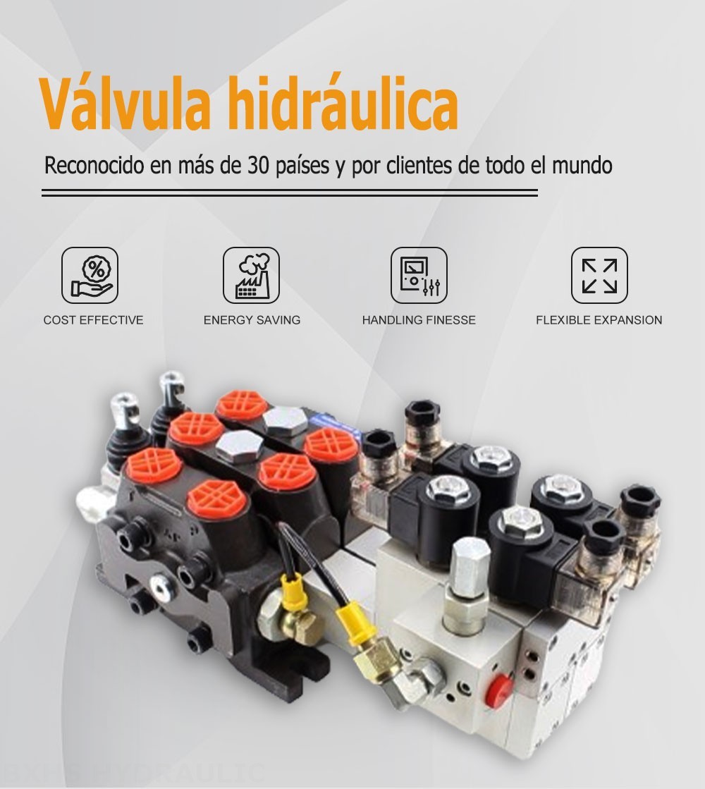 DCV100 Electrohidráulico 2 carretes Válvula direccional seccional