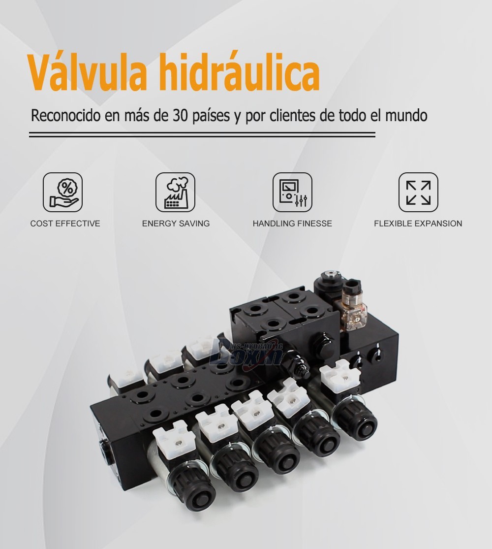Industrial Grade DCV56-H 5 Spool Solenoid Operated Sectional Control Valve