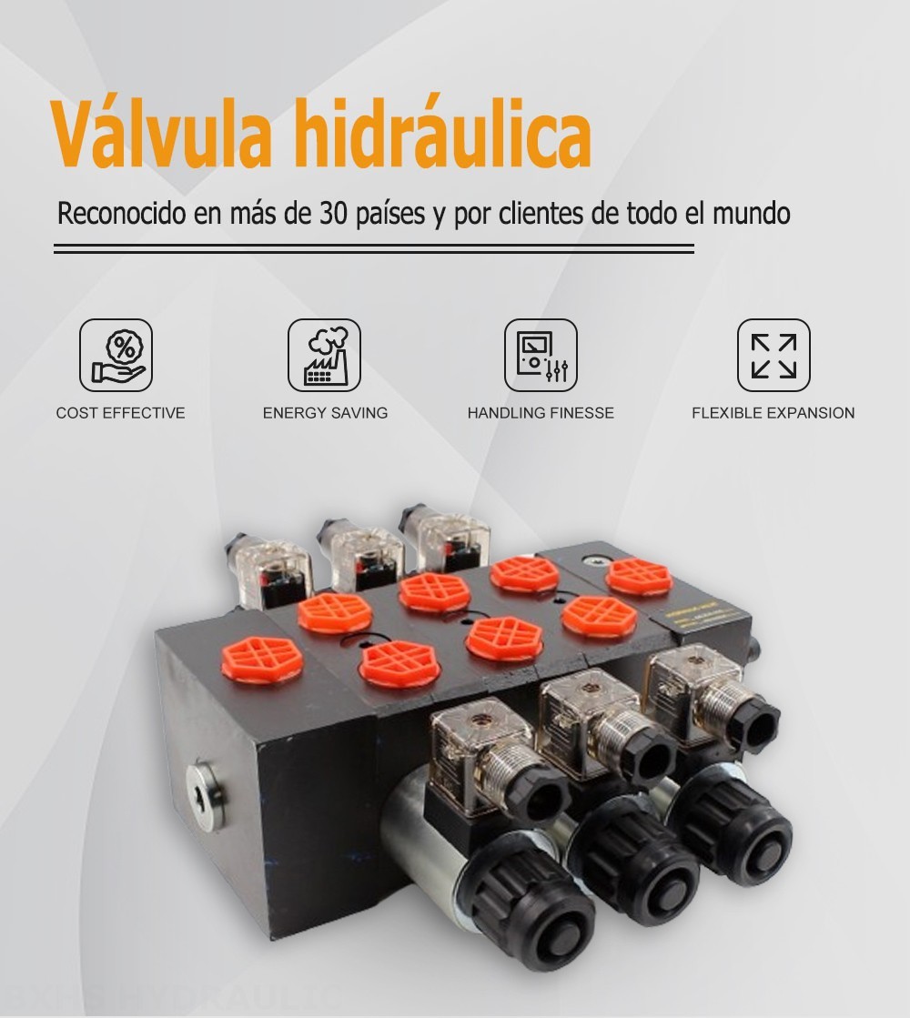 DCV58 Solenoide 3 carretes Válvula direccional seccional