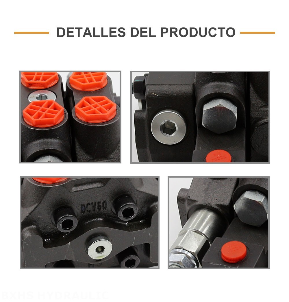 DCV60-G34 Hidráulico 1 carrete Válvula direccional seccional