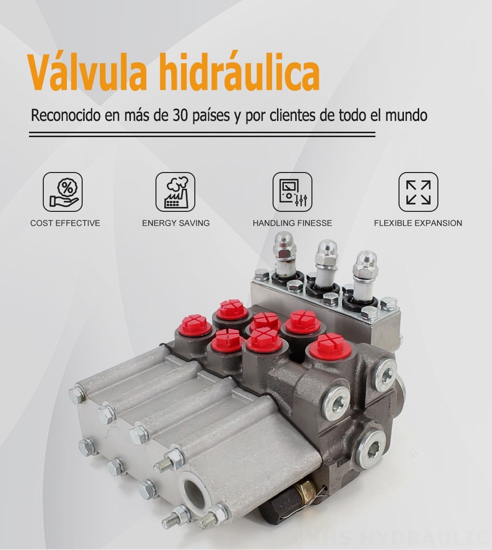 MP80 Manual 3 carretes Distribuidor hidráulico