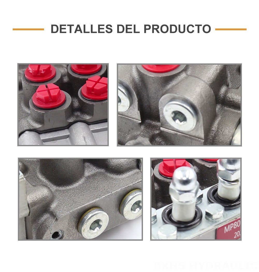 MP80 Manual 3 carretes Distribuidor hidráulico