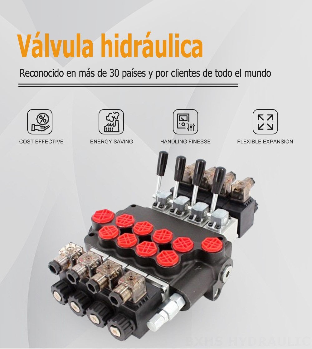 P40-S Solenoide 4 carretes Válvula Direccional Monobloque