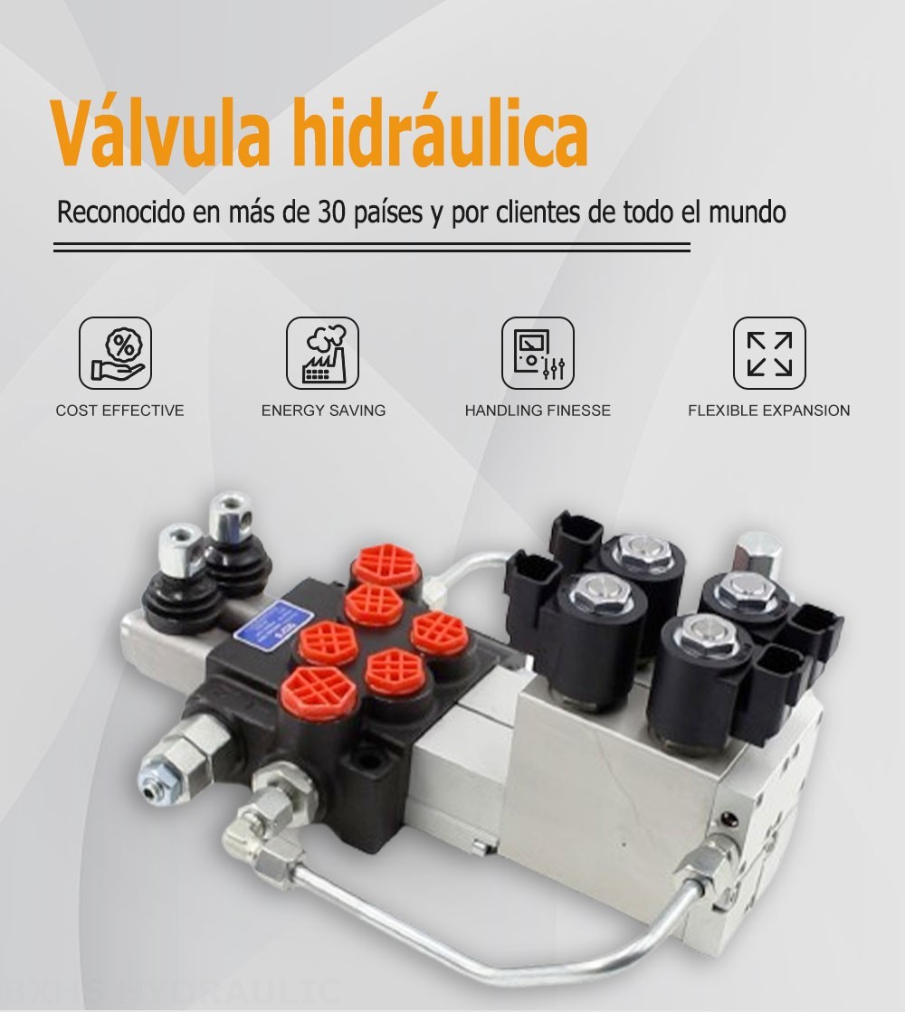 P40 Electrohidráulico 2 carretes Válvula direccional monobloque