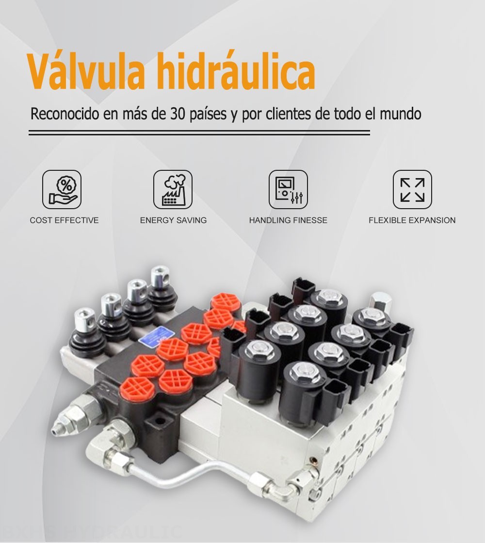 P40 Electrohidráulico 4 carretes Válvula direccional monobloque