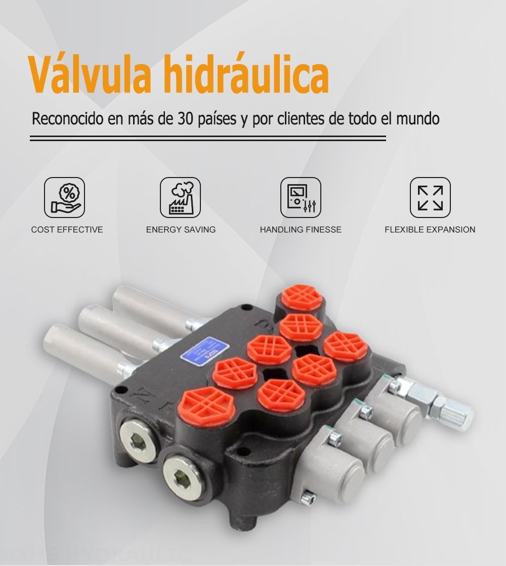 P80 Cable 3 carretes Válvula direccional monobloque