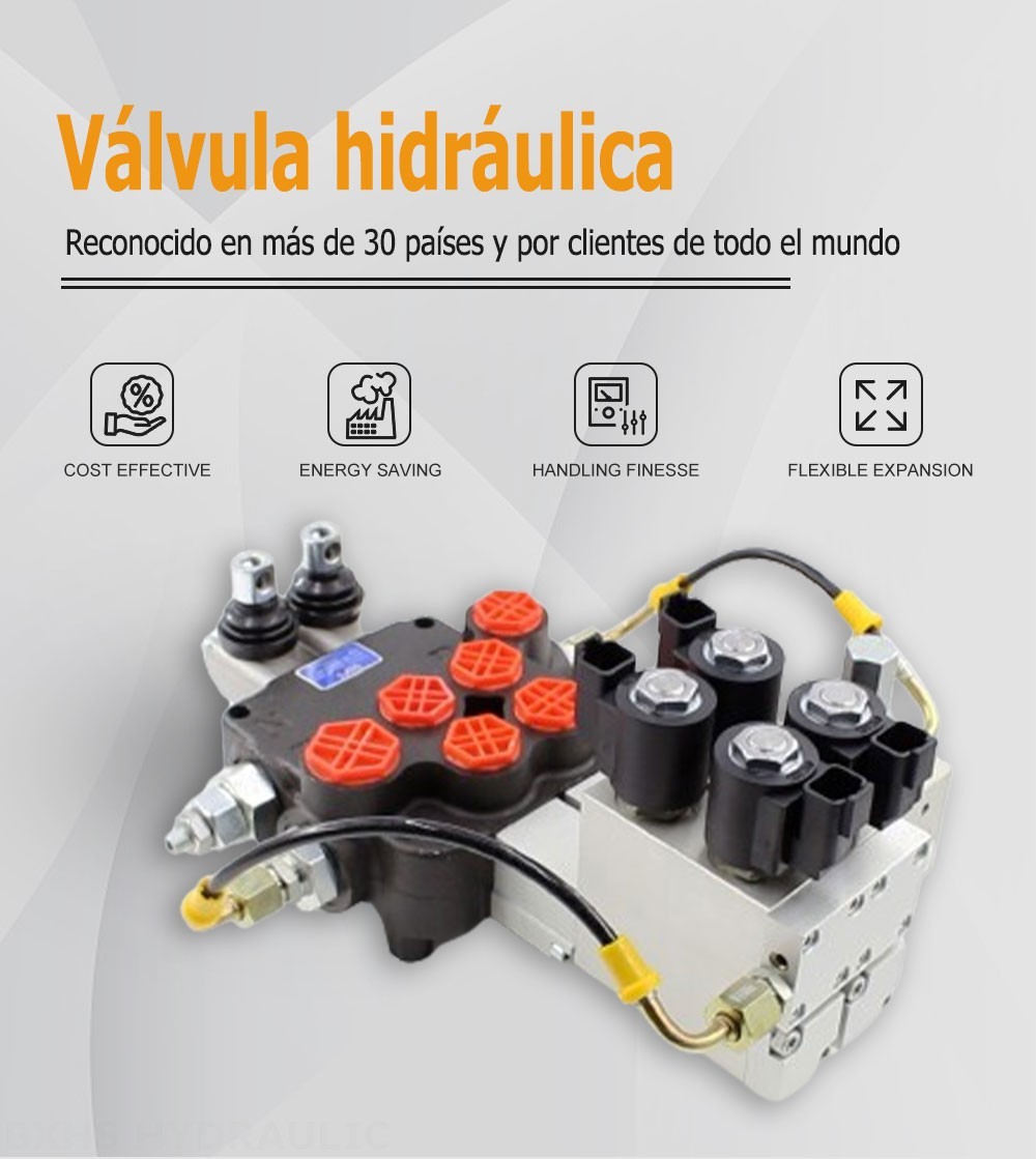 P80 Electrohidráulico 2 carretes Válvula direccional monobloque