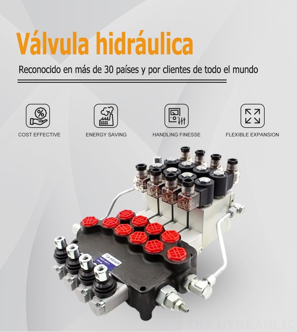 P80 Electrohidráulico 4 carretes Válvula Direccional Monobloque
