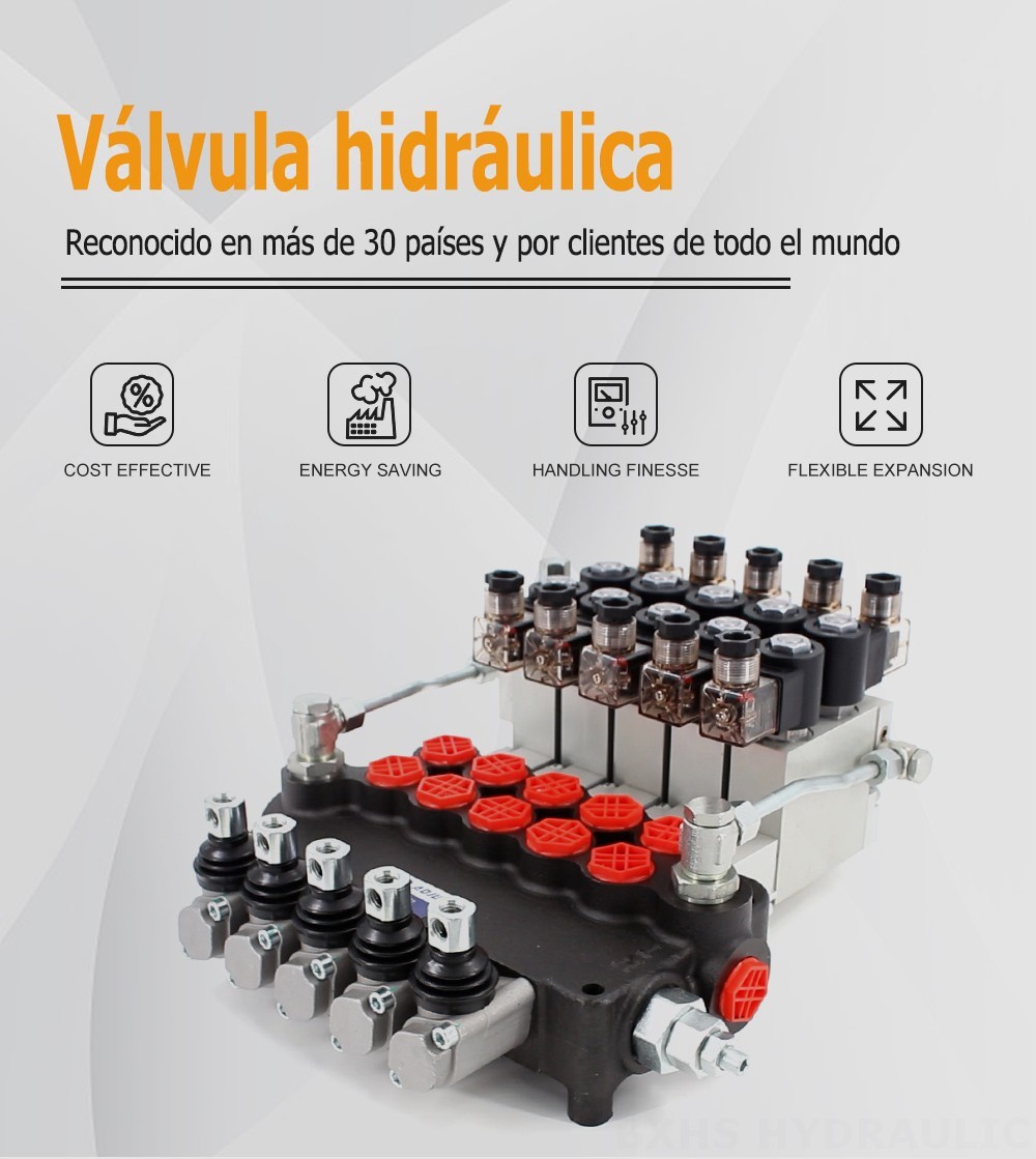 P80 Electrohidráulico 5 carretes Válvula Direccional Monobloque