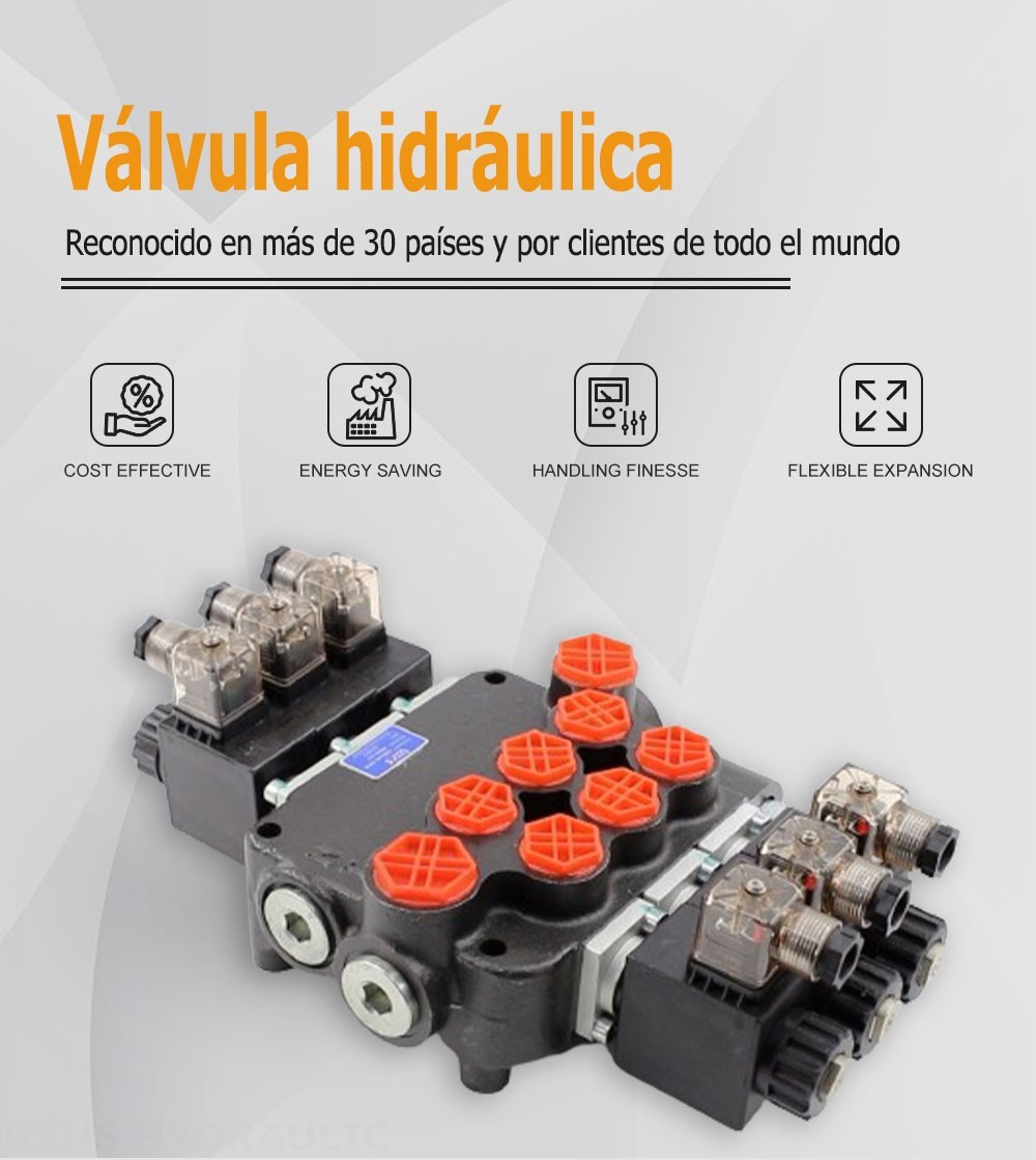 P80 Solenoide 3 carretes Válvula direccional monobloque