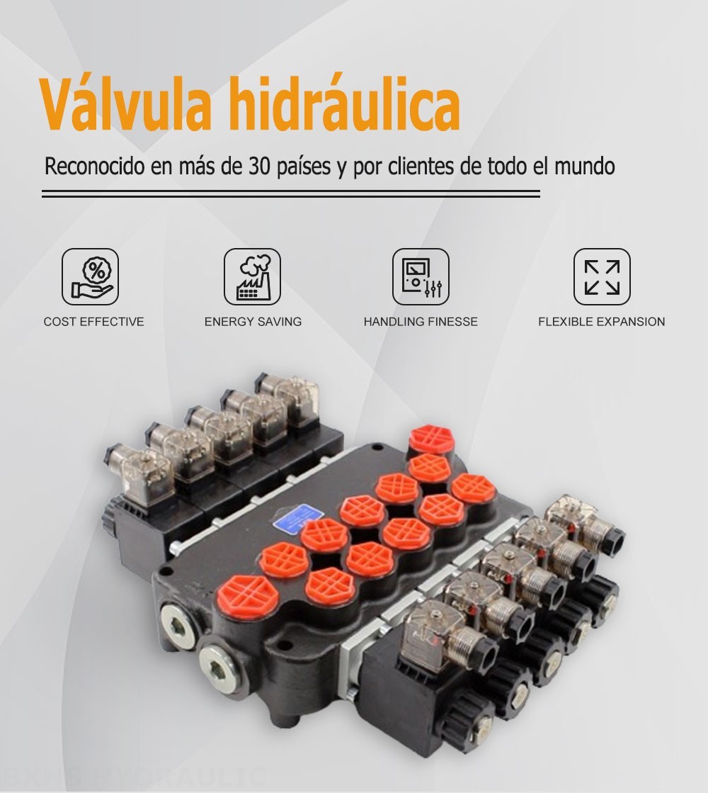 P80 Solenoide 5 carretes Válvula direccional monobloque