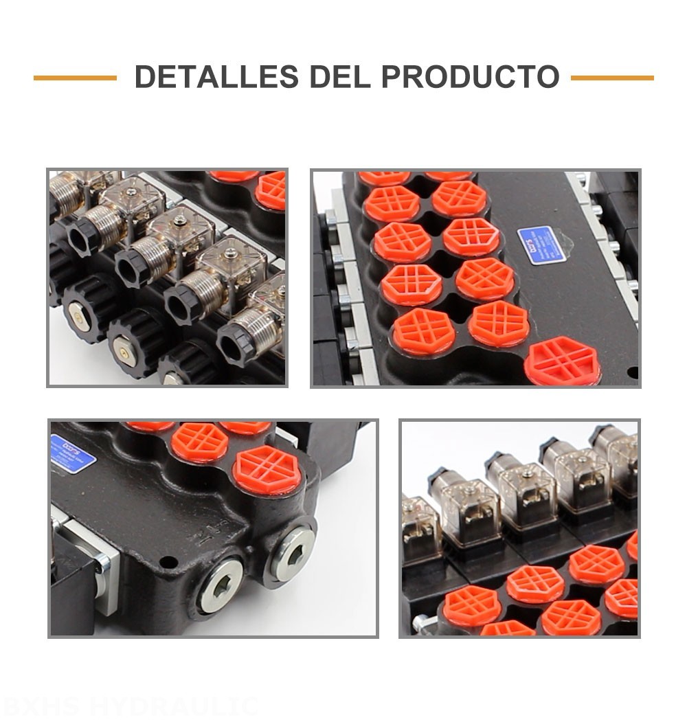 P80 Solenoide 5 carretes Válvula direccional monobloque