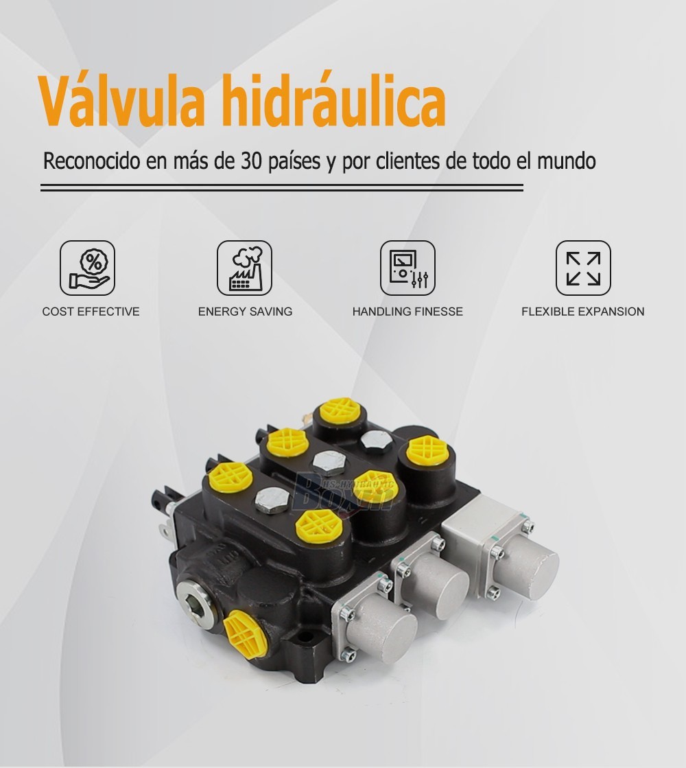 Industrial Grade RD5300NPT-QTW-2OT Manual Hydraulic Valve with 3 Spools
