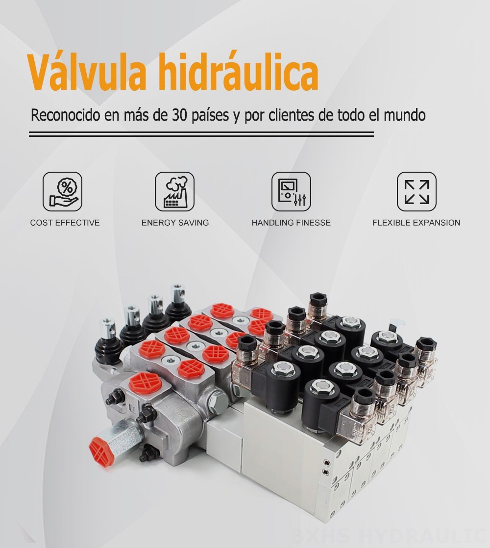 SD8 Electrohidráulico 4 carretes Válvula direccional seccional