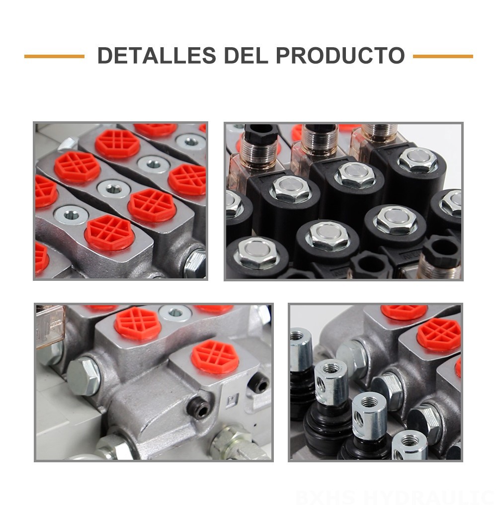 SD8 Electrohidráulico 4 carretes Válvula direccional seccional